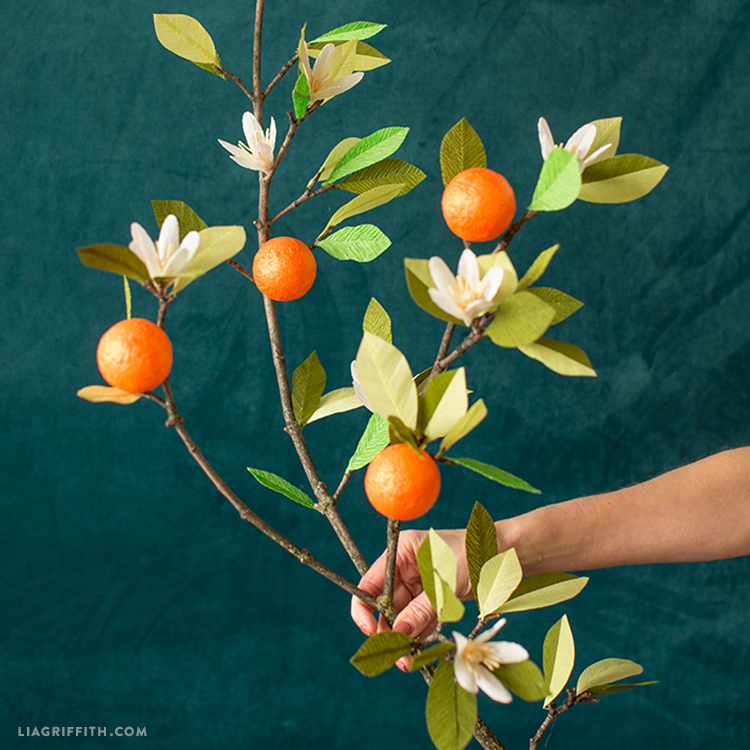 make a paper orange blossom for gorgeous winter home decor