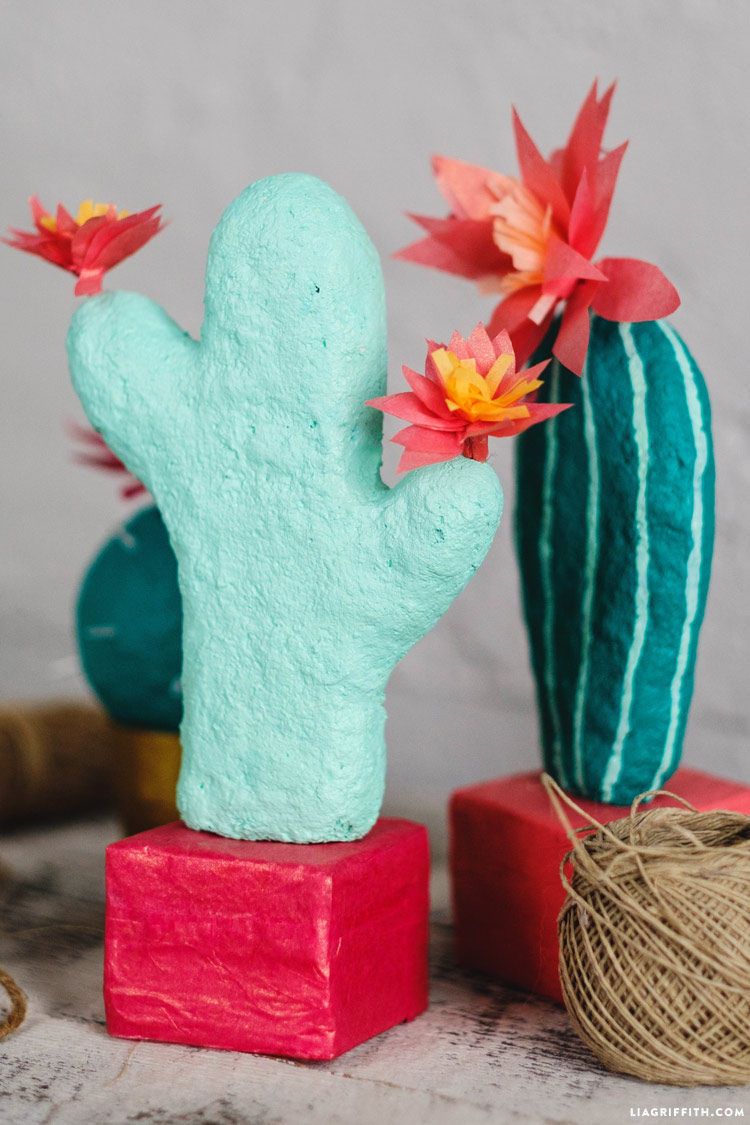 adorable papier mache cactus
