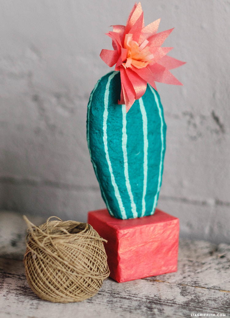 adorable papier mache cactus diy tutorial how to make a paper mache flower