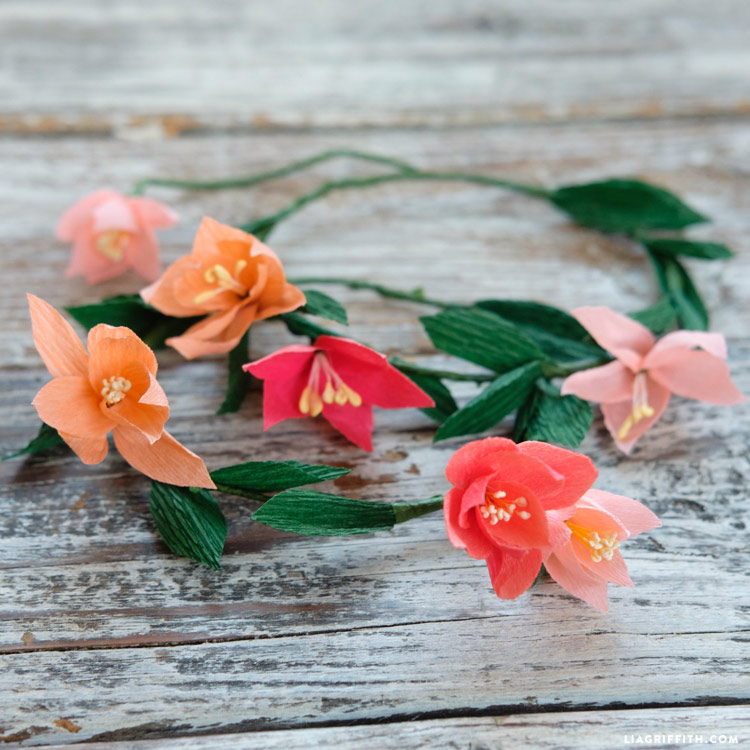 crepe paper wildflower blooms and diy wreath wild flower paper