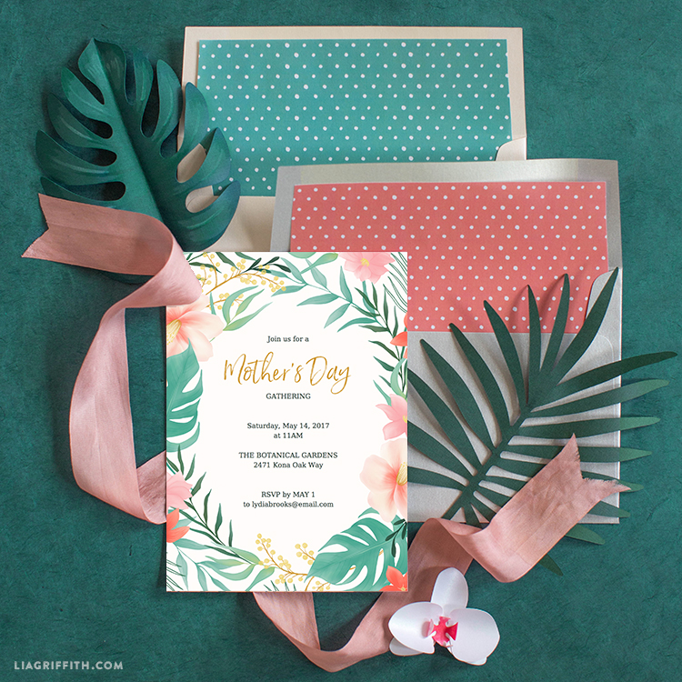 tropical mother s day invitations lia griffith