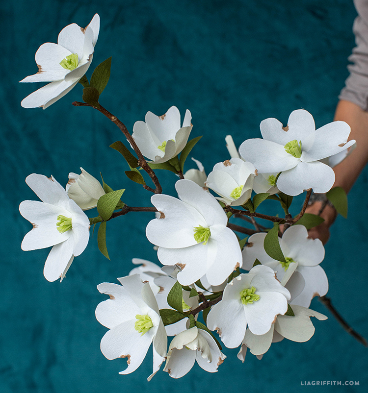 crepe paper dogwood branches