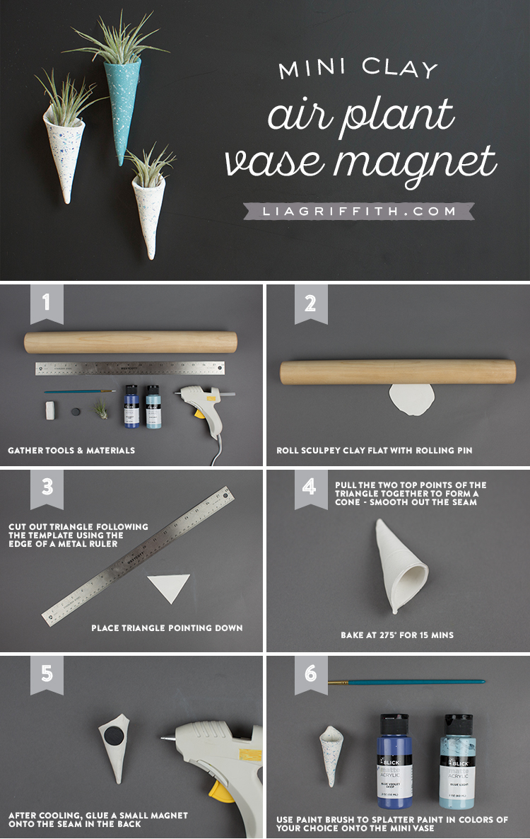 Mini Clay Vase Magnets Lia Griffith
