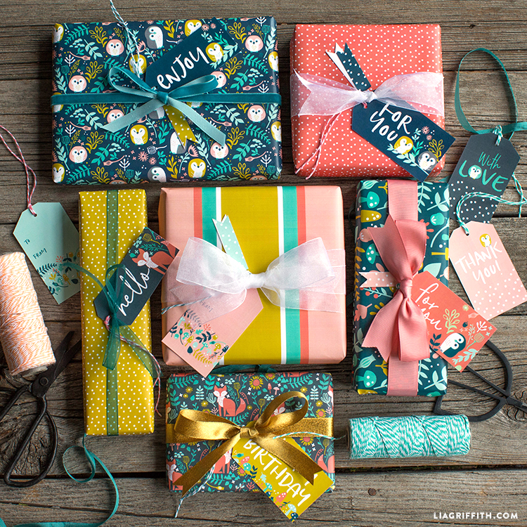 Drop Woodland Present Wrap Tags - Lia Griffith picture regarding Printable Gift Wrapper named Slide Woodland Present Wrap Tags - Lia Griffith
