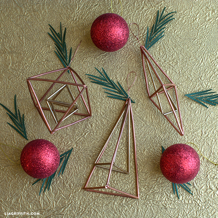 copper geometric ornaments lia