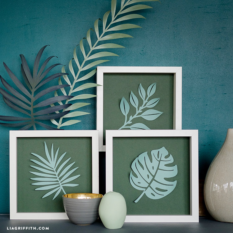 framed papercut tropical leaves to craft your paradise