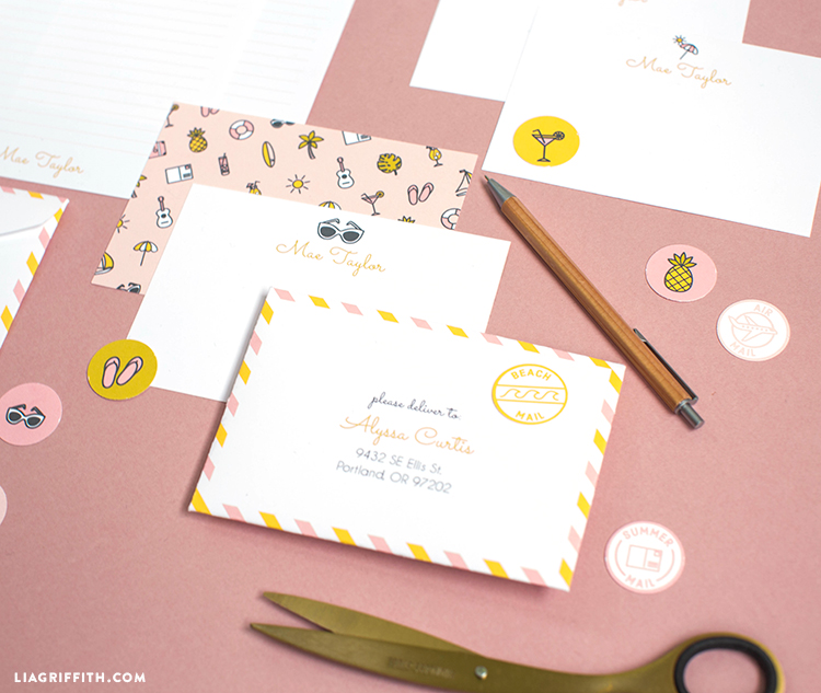 personalized stationery and stickers for summertime