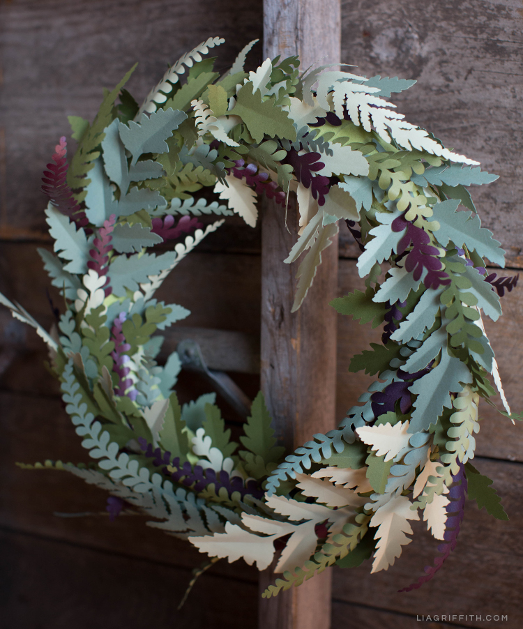 DIY fall wreath on wood backdrop