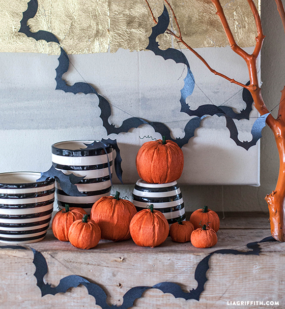 Crepe paper pumpkins