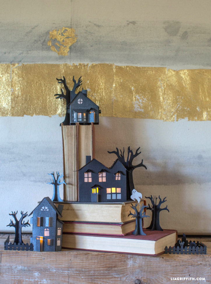 3D paper haunted village for halloween