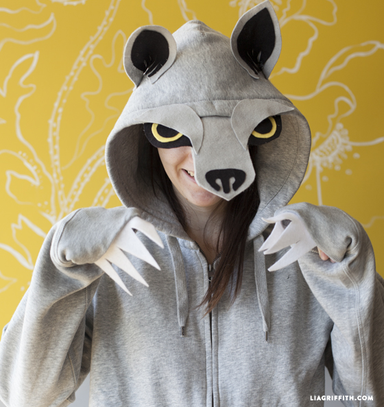 No sew wolf hoodie costume