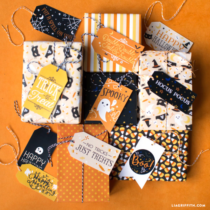 Printable Halloween Gift Tags and Gift Wrap