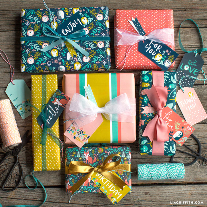 Fall Woodland Gift Wrap and Gift Tags