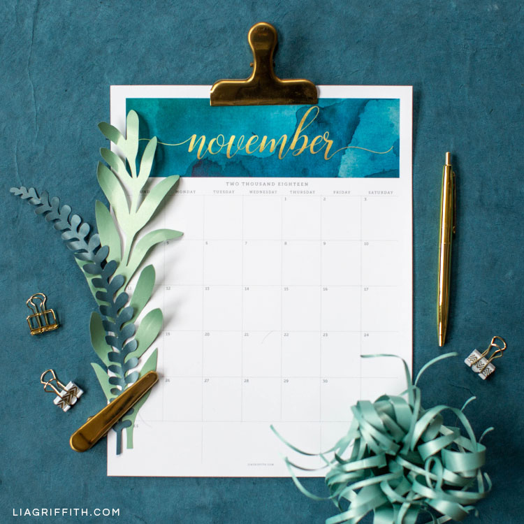free november 2018 printable calendar lia griffith calendar november calendar