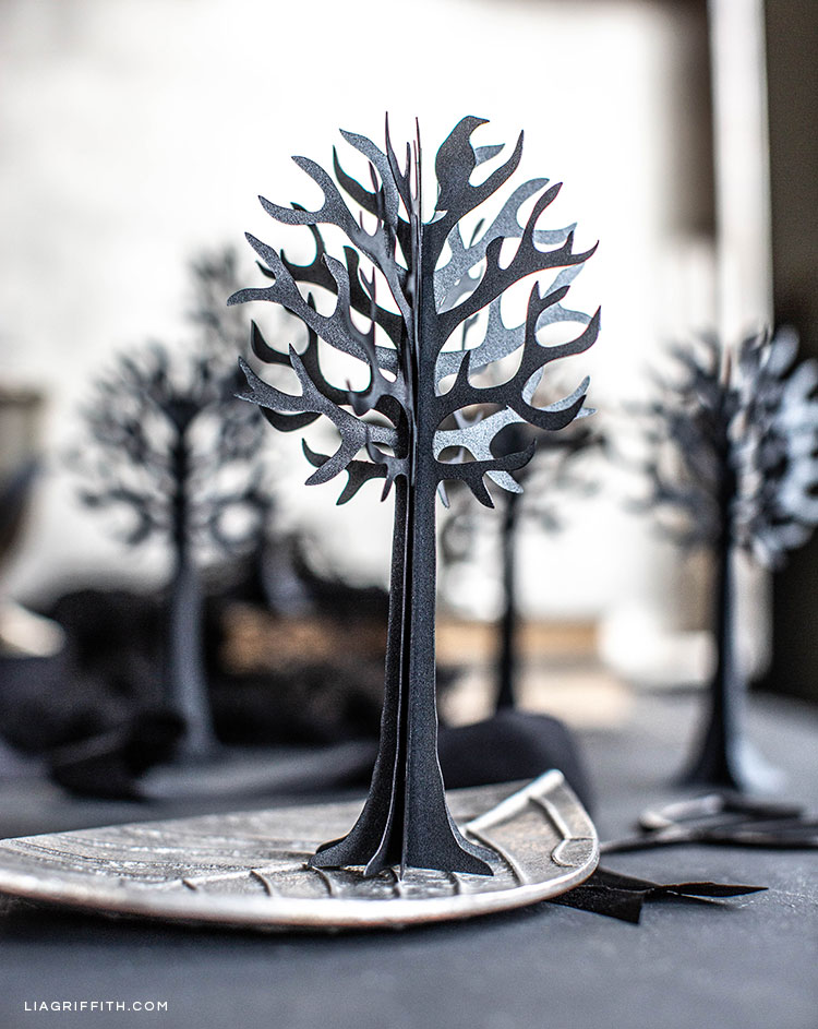 3D paper tree halloween decorations