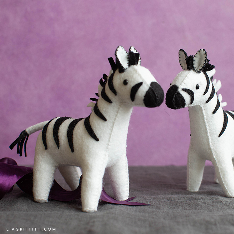 felt zebra stuffie friends