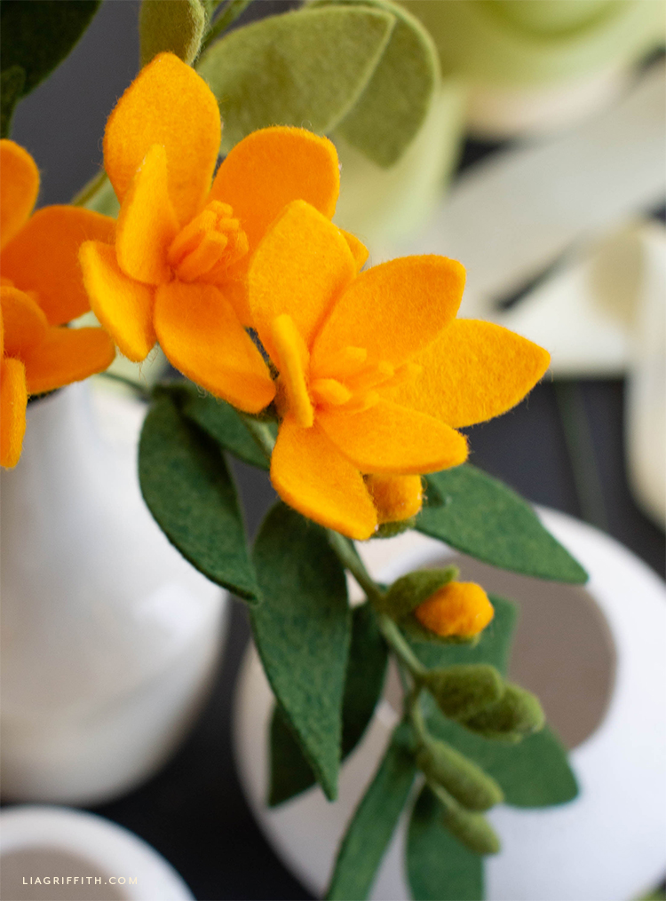 felt freesia flowers
