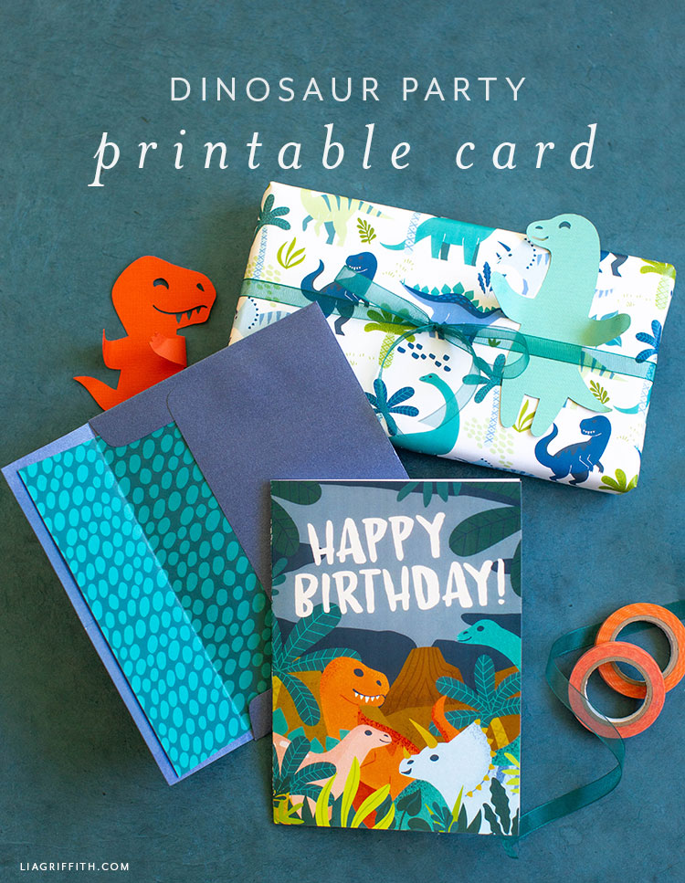 dinosaur happy birthday card printable lia griffith printable happy birthday card