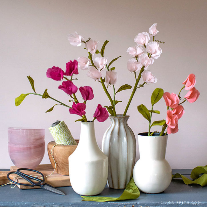 crepe paper sweet peas