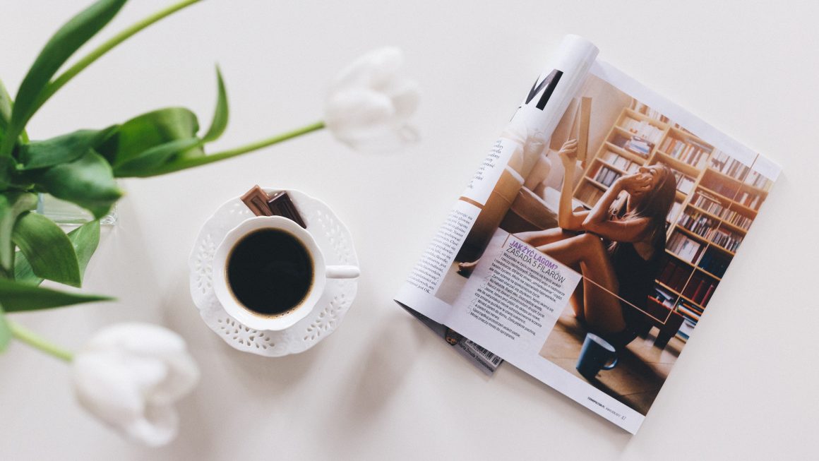 Magazine on table