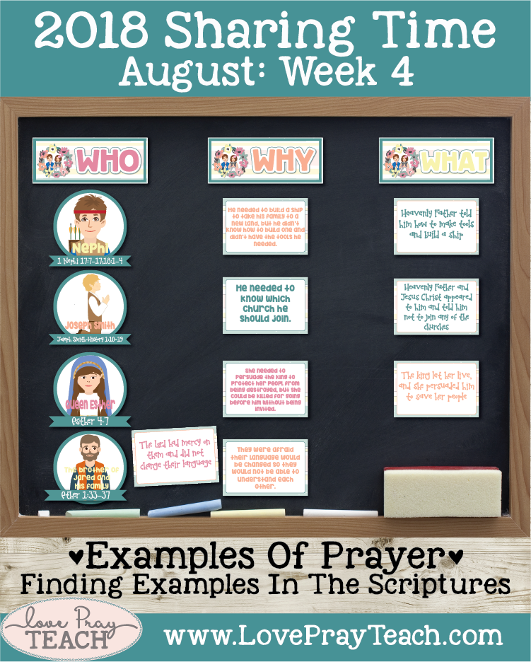 August 2018 Sharing Times Week 4: Answers to prayers come from Heavenly Father in many ways