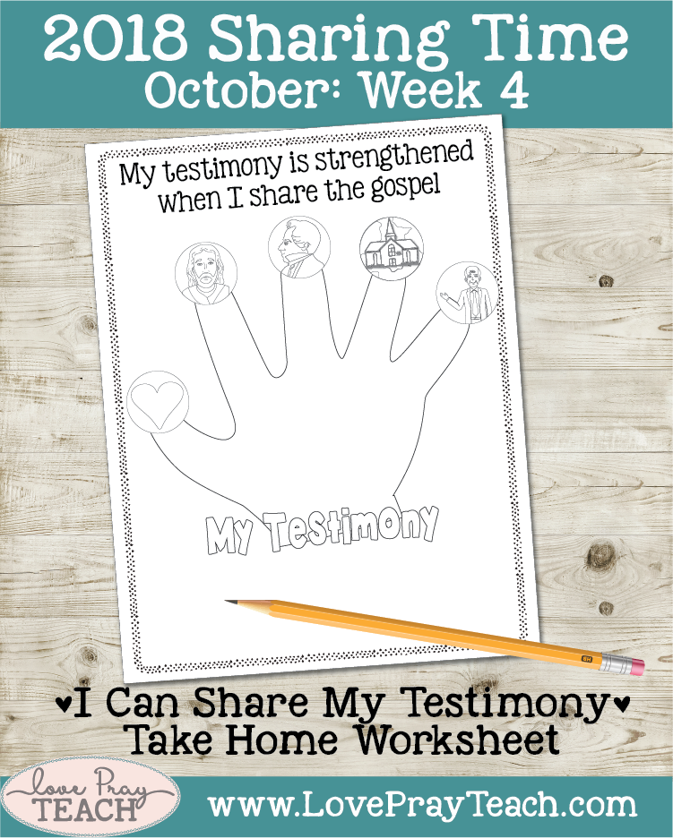 October 2018 Sharing Times Week 4: My testimony is strengthened when I share the gospel