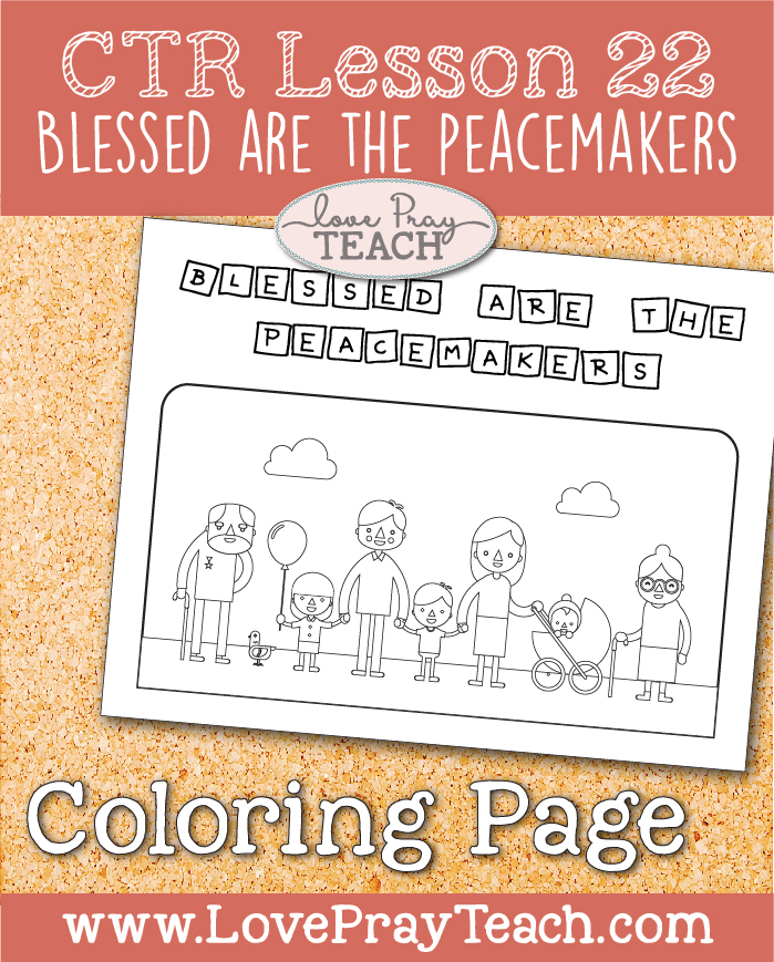 Blessed Are The Peacemakers Coloring Page