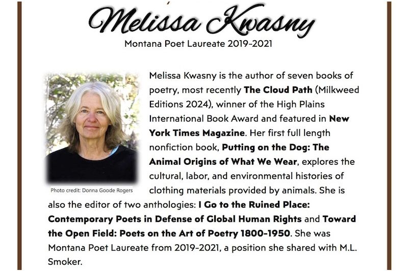Melissa Kwasny, Montana Poet