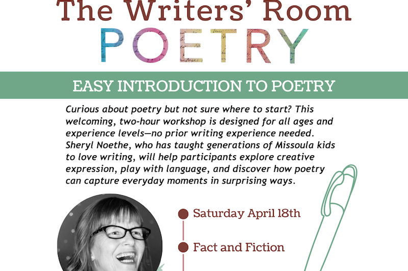 The Writer’s Room: Easy Introduction to Poetry with Sheryl Noethe