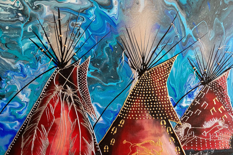 Painting by Blackfeet artist Sammy Jo Bird