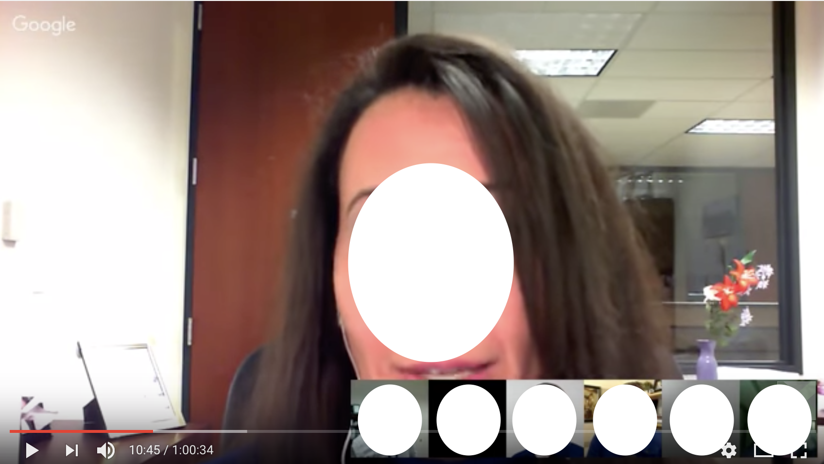 an image where Google Hangouts cut off the presenter's face