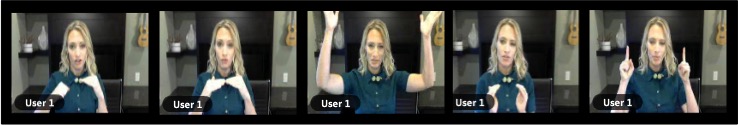 an image in a film strip style showing useful hand gestures
