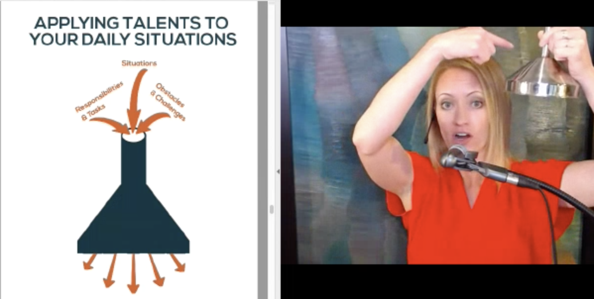 an image showing me using a funnel as a prop to add to the visual on screen