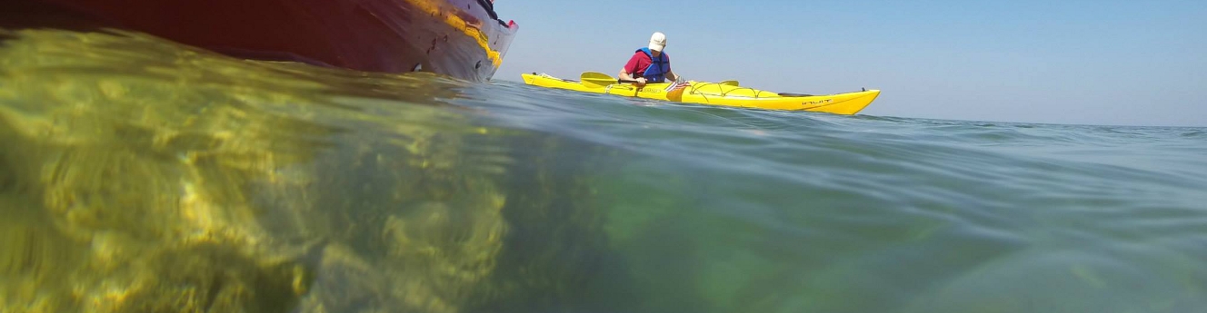 Kayaking the Rock Maze near Arch Rock - Mackinac Island, MI