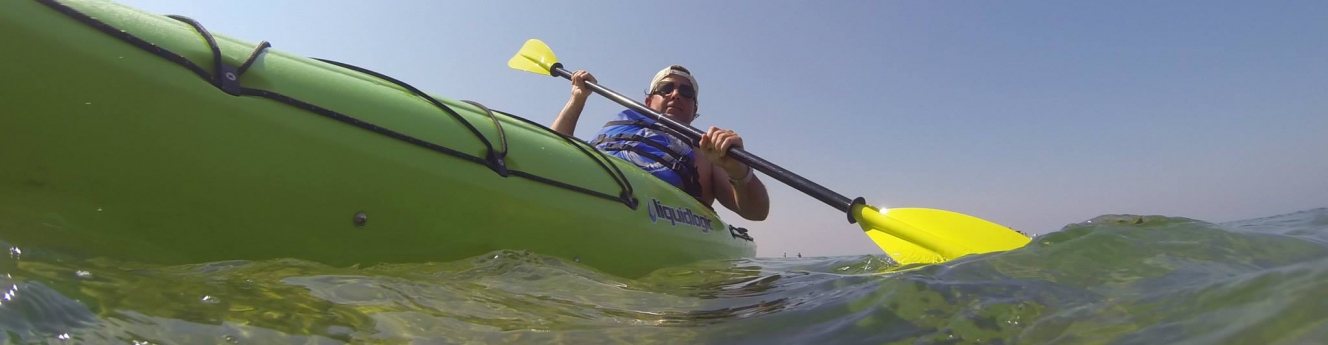 Paddling to Arch Rock on Mackinac Island