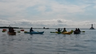 Kayaking around Mackinac Island Michigan