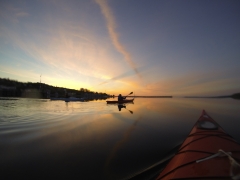 Kayaks at Sunrise on Lake Huron