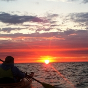 Sunrise over Lake Huron on Kayaks