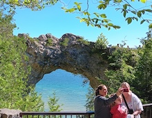 Hiking to Arch Rock for a photo opportunity from above