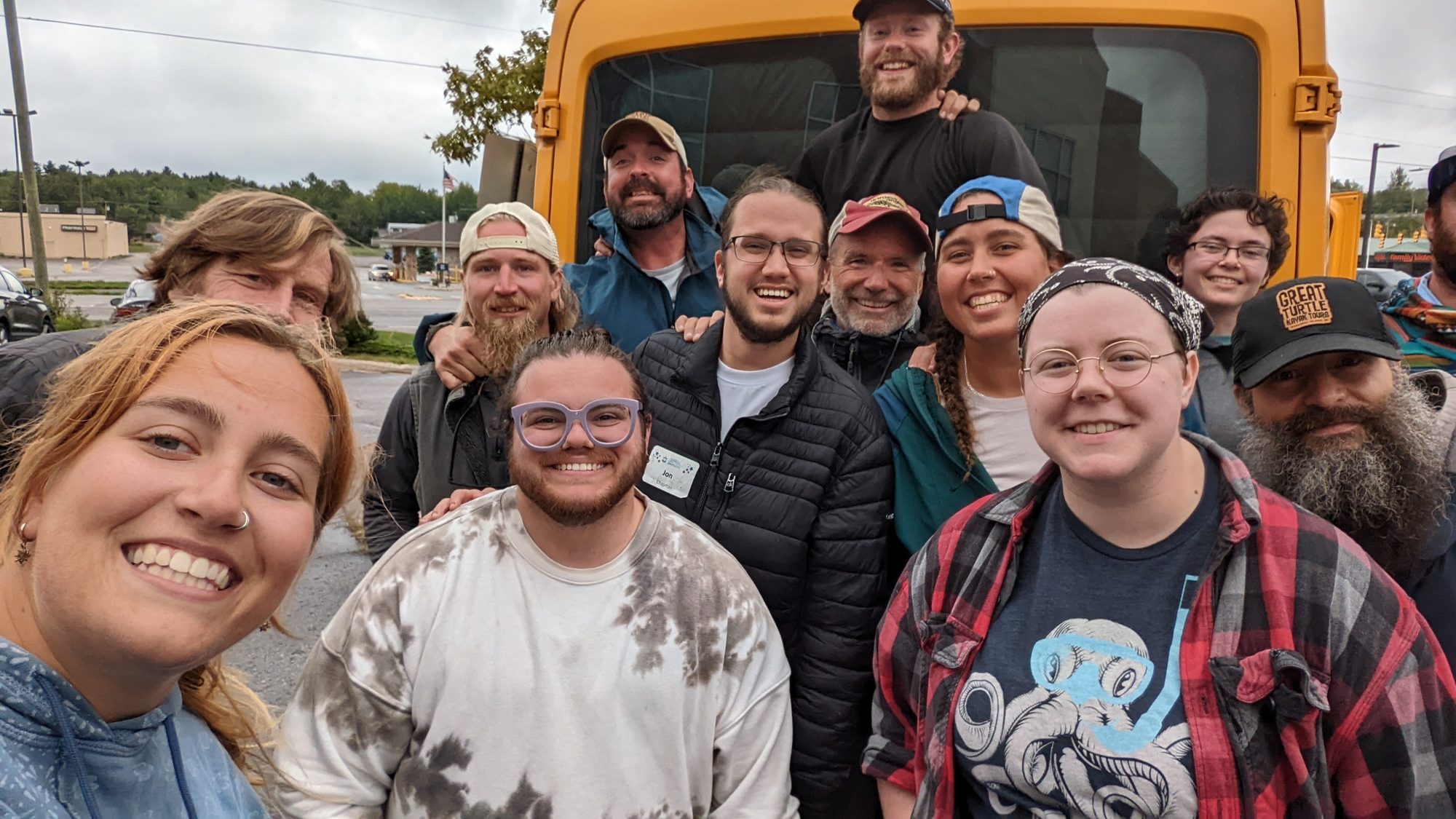 The Great Turtle Kayak Tours crew together on Mackinac Island