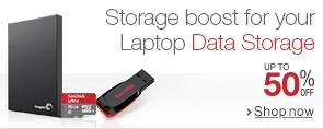 Laptop Data Storage up to 50% off