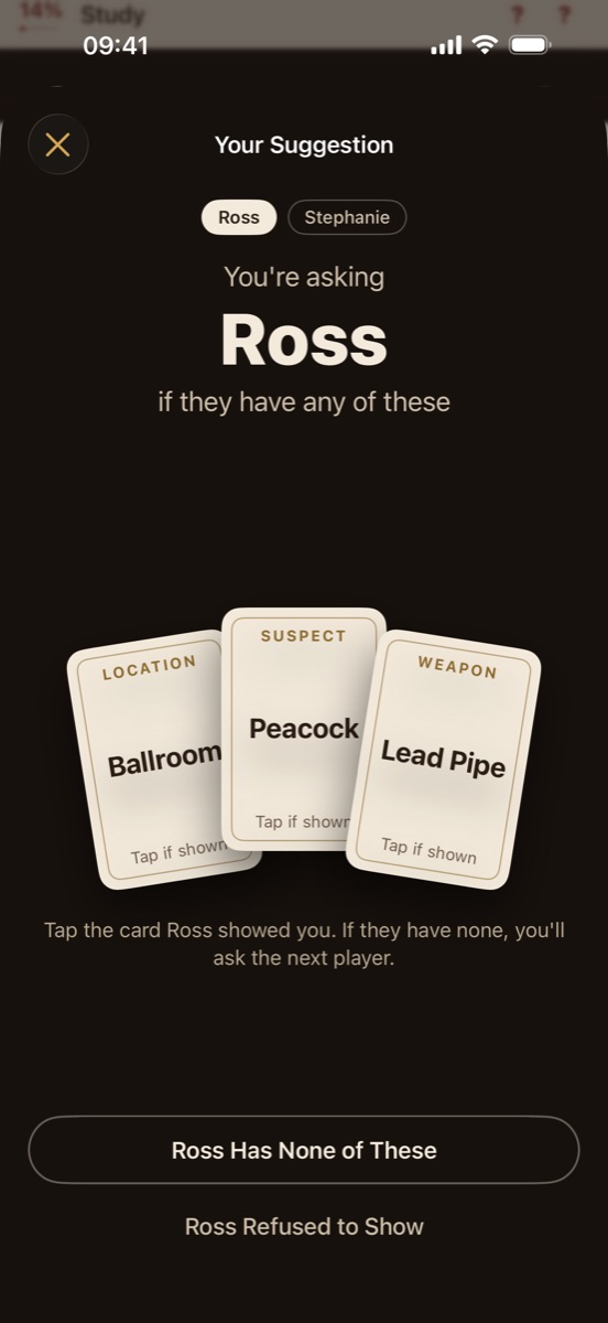 Recording your suggestion: the three cards fanned out and who you're asking