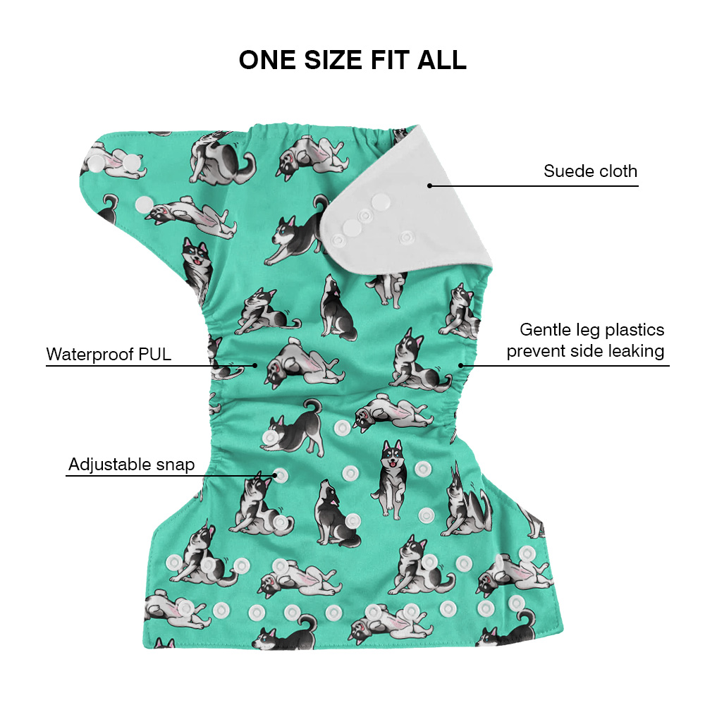 2 Pcs Reusable Baby Cloth Pocket Diaper One Size Washable Diaper Nappies - Picture 21 of 25