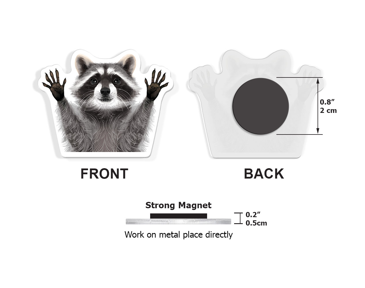 Set 3 PCS Cute Animal Refrigerator Magnets Fridge Holder Sticker Notes Message - Picture 98 of 103