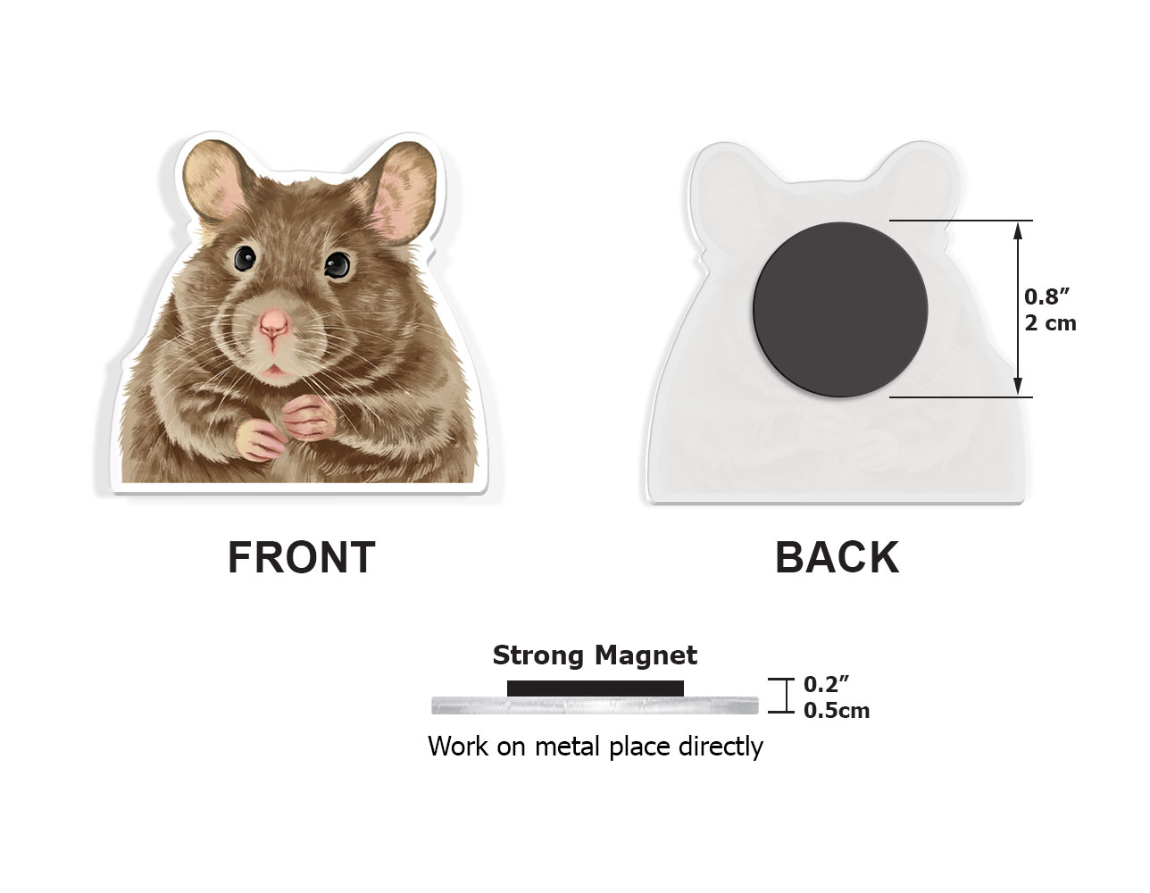 Set 3 PCS Cute Animal Refrigerator Magnets Fridge Holder Sticker Notes Message - Picture 42 of 103