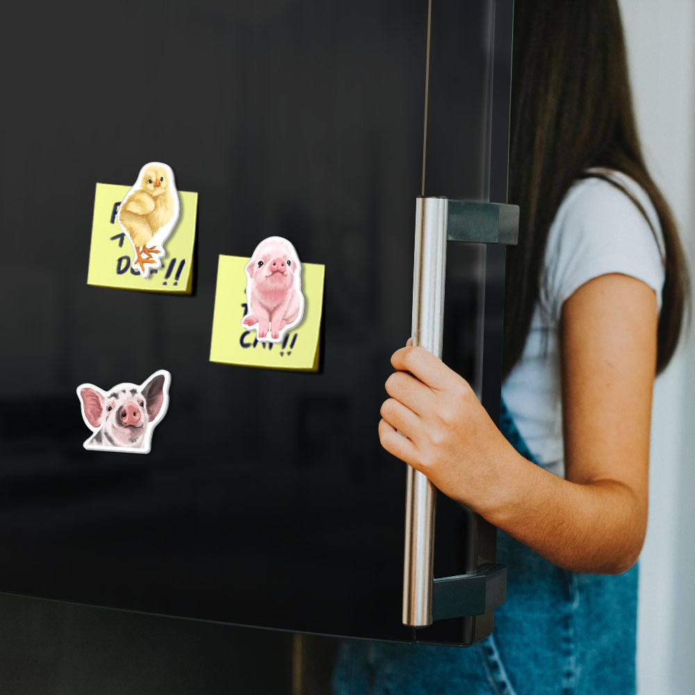 Set 3 PCS Cute Animal Refrigerator Magnets Fridge Holder Sticker Notes Message - Picture 87 of 103