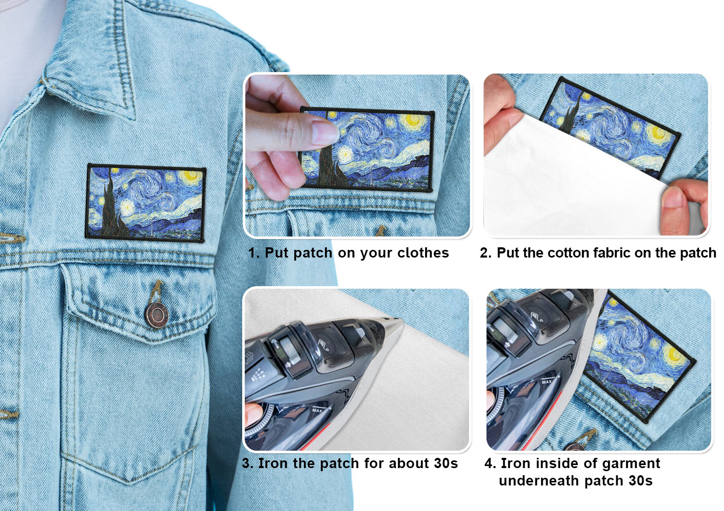 2 Stück Rechteck Bestickt Bügelbild Patches Nähen Patch auf Stoffe DIY Basteln - Bild 8 von 281