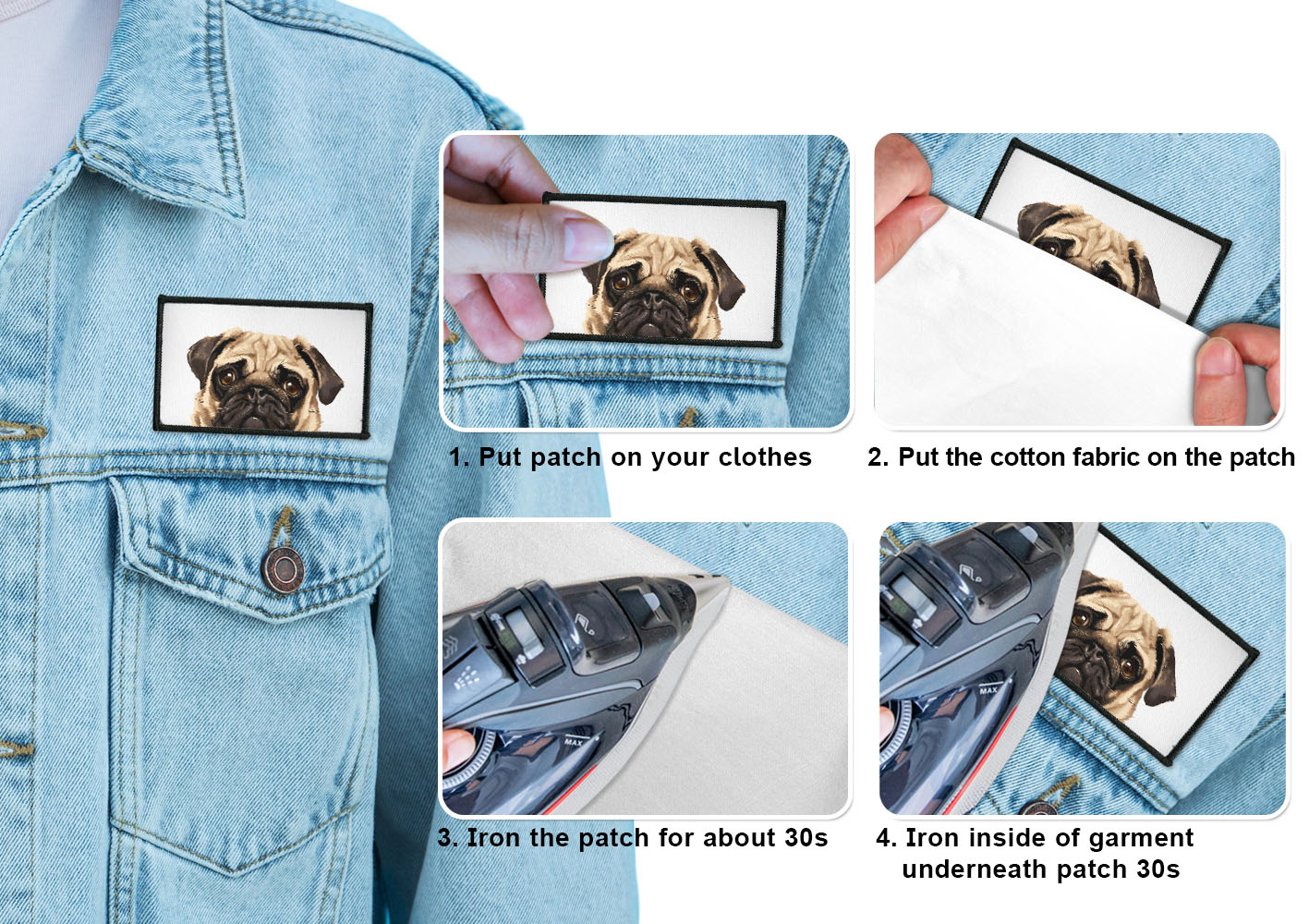2 Stück Rechteck Bestickt Bügelbild Patches Nähen Patch auf Stoffe DIY Basteln - Bild 36 von 281