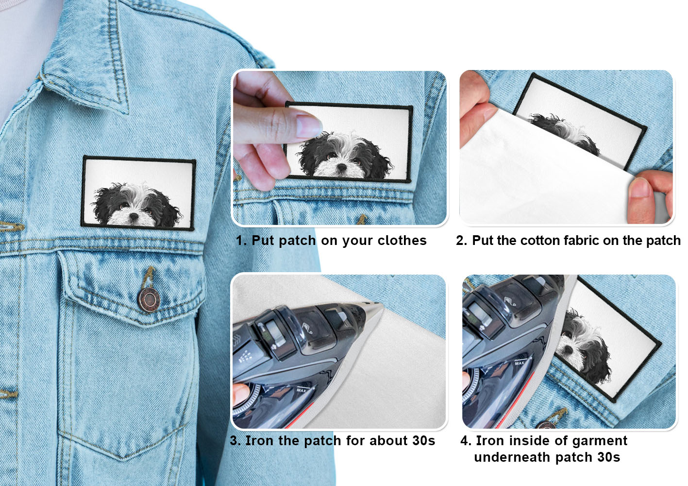 2 Stück Rechteck Bestickt Bügelbild Patches Nähen Patch auf Stoffe DIY Basteln - Bild 113 von 281