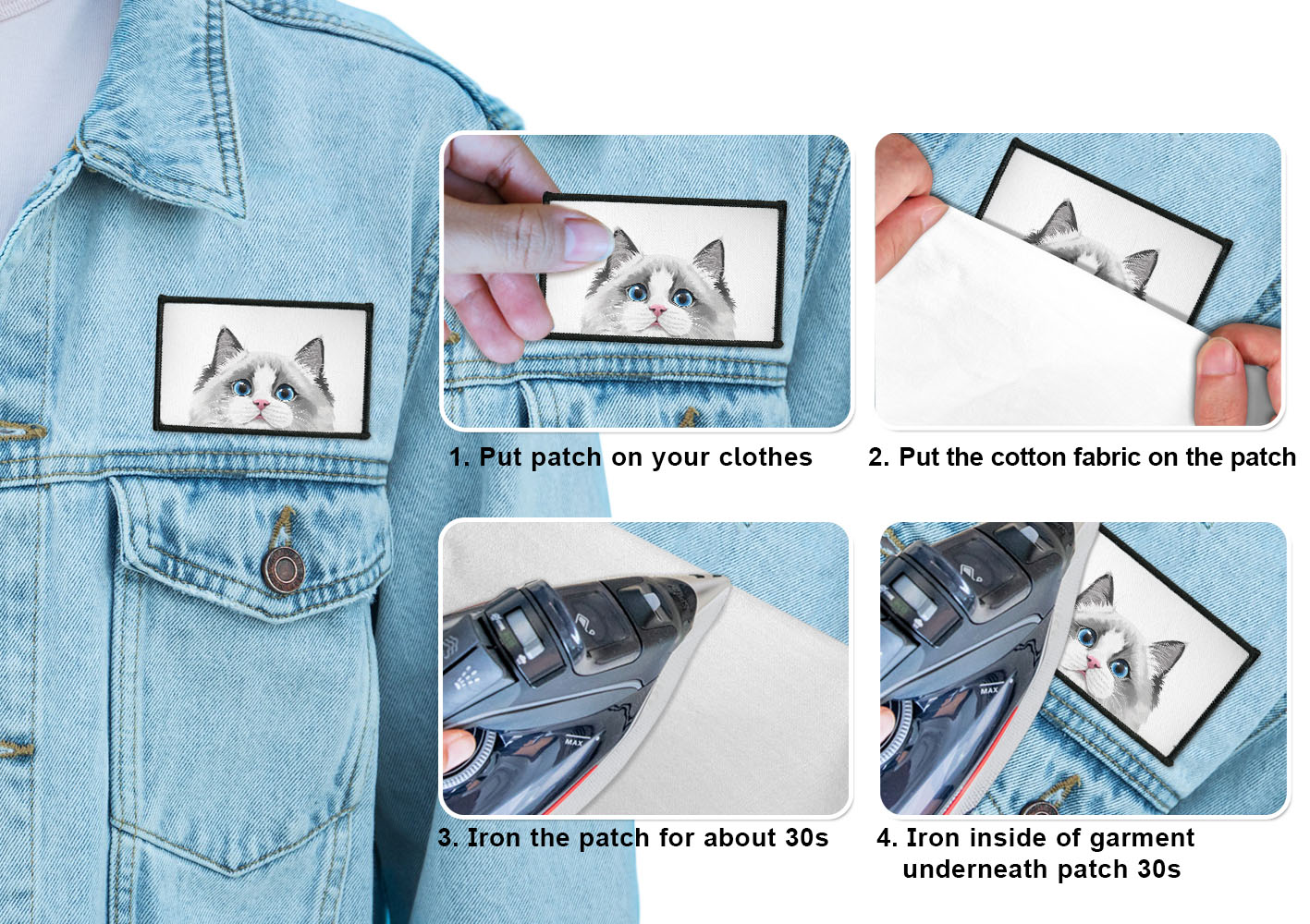 2 Stück Rechteck Bestickt Bügelbild Patches Nähen Patch auf Stoffe DIY Basteln - Bild 120 von 281